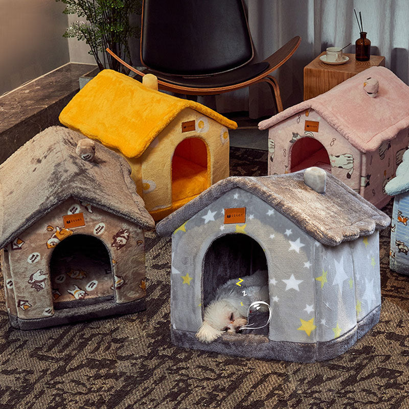 Cozy House-Shaped Pet Bed