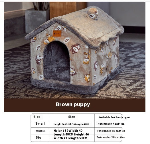 Cozy House-Shaped Pet Bed