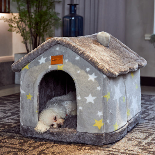 Cozy House-Shaped Pet Bed