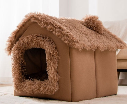 Cozy House-Shaped Pet Bed