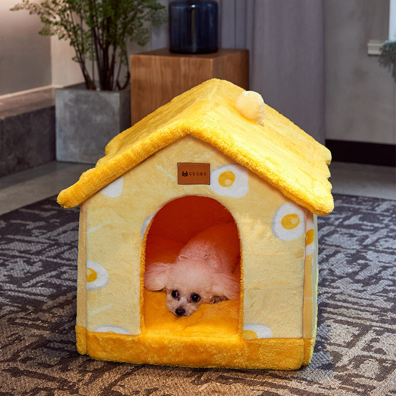 Cozy House-Shaped Pet Bed