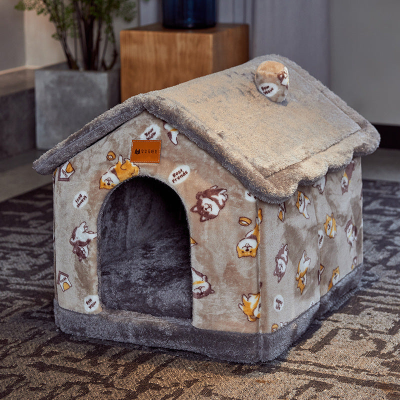 Cozy House-Shaped Pet Bed