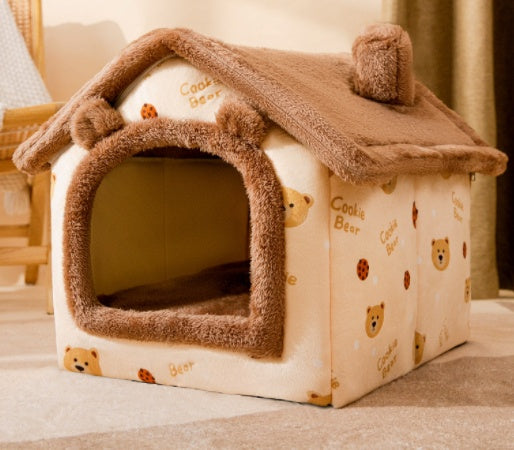 Cozy House-Shaped Pet Bed