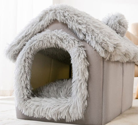 Cozy House-Shaped Pet Bed
