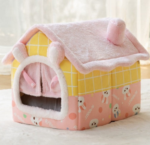 Cozy House-Shaped Pet Bed
