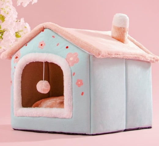 Cozy House-Shaped Pet Bed
